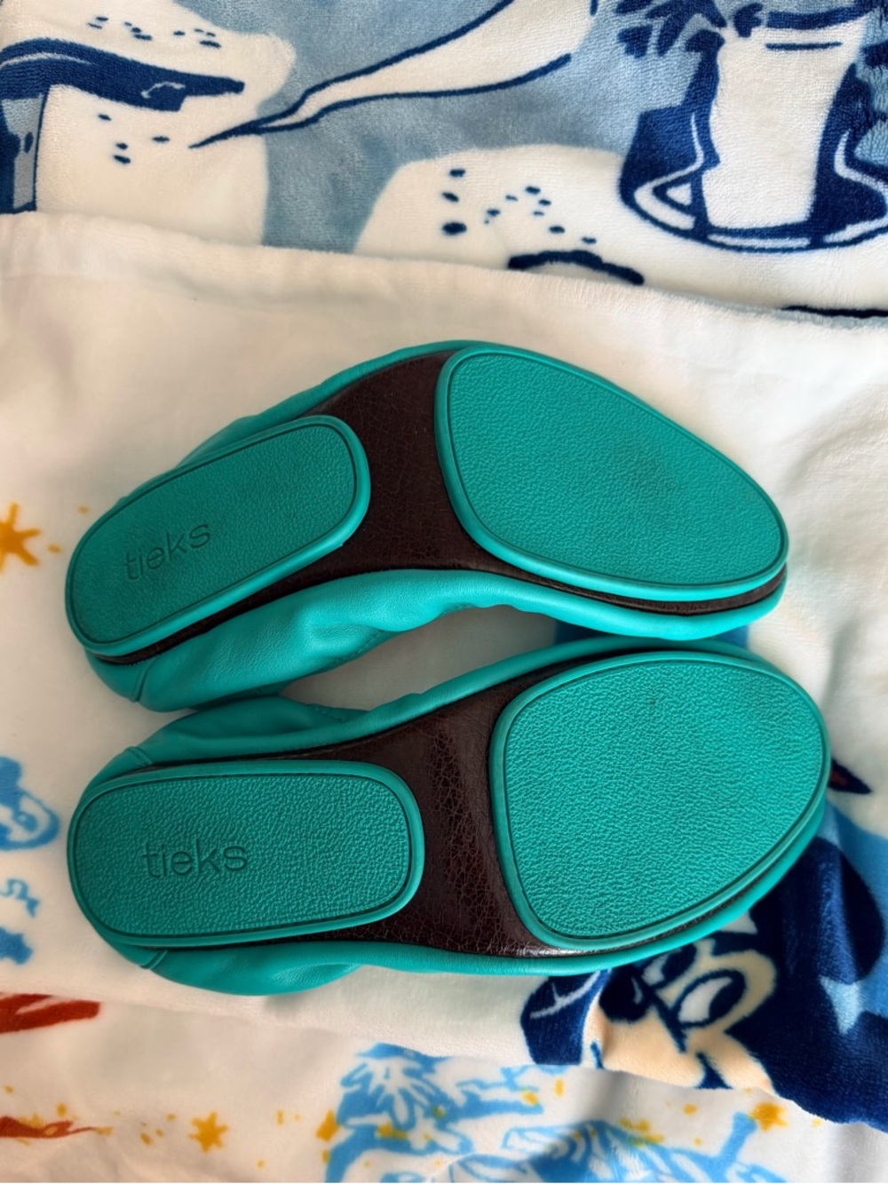 Tieks Teal Green Leather Ballet Flats - Picture 10 of 11